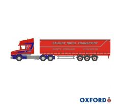 1/76 OXFORD SCANIA T CAB SHORT CURTAINSIDE STUART NICOL TRANSPORT