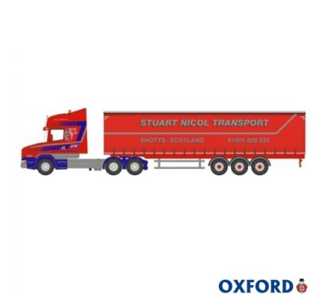 1/76 OXFORD SCANIA T CAB SHORT CURTAINSIDE STUART NICOL TRANSPORT