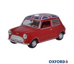 1/43 OXFORD AUSTIN MINI TARTAN RED/UNION JACK