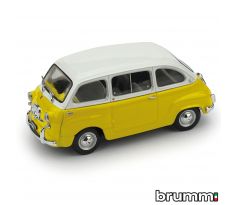 1/43 BRUMM FIAT 600D MULTIPLA 1960 BIANCO/GIALLO