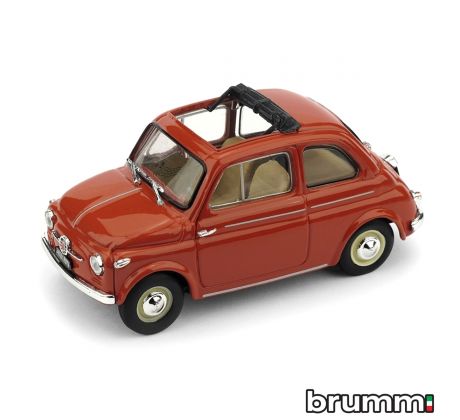 1/43 BRUMM FIAT NUOVA 500 TETTO APRI.'59 ROSSO AP.