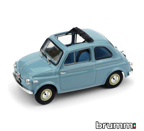 1/43 BRUMM FIAT NUOVA 500 TETTO APRI.'59 CELESTE AP