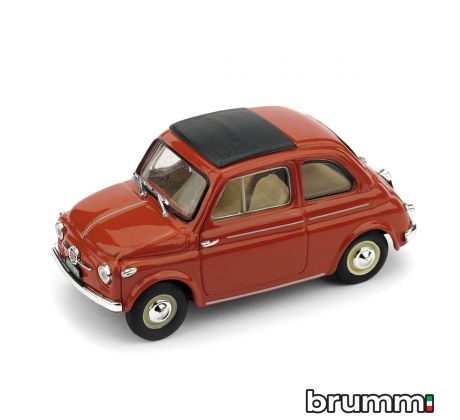 1/43 BRUMM FIAT NUOVA 500 TETTO APRI.'59 ROSSO CH.