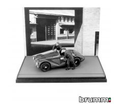 1/43 BRUMM FERRARI 125 1947+2 MECCANICI BLACK&WHITE