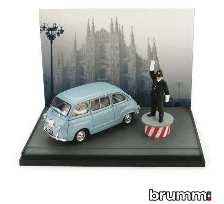 1/43 BRUMM FIAT 600D MULTIPLA 1960 VIGILE A MILANO