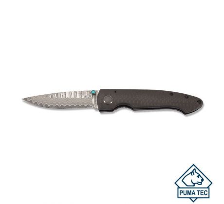 PUMA TEC damascus one-hand knife