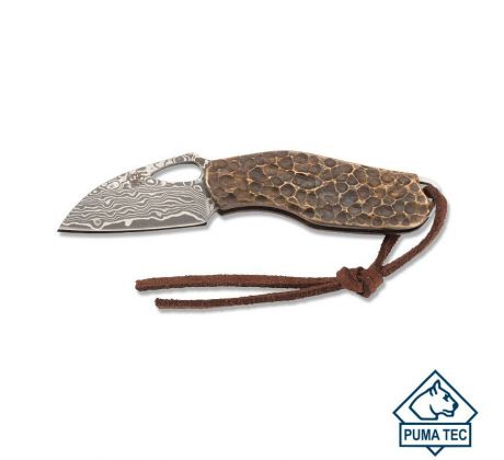 PUMA TEC mini damascus one-hand knife