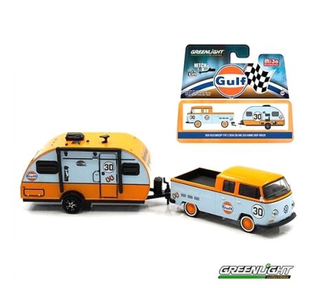 1/64 VW T2 Crew Cab Pick-up & Winnebago Winnie Drop GULF