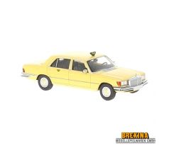 1/87 BREKINA Mercedes 450 SEL (W116), vledo žltá, Taxa (DK)