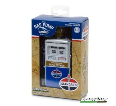 1/18 1954 Tokheim 350 Twin Gas Pump Standard Oil, Gold Crown Super Premium (GREENLIGHT)