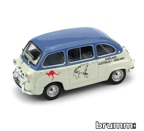 1/43 FIAT 600D MULTIPLA AUS-UK OVERLAND 1969 (BRUMM)