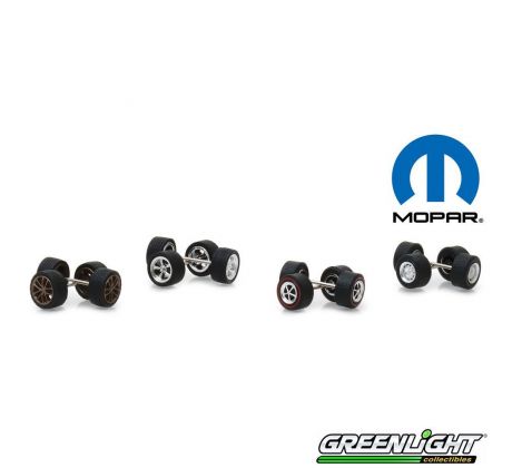 1/64 MOPAR Wheel & Tire Pack 16 Wheels (GREENLIGHT)