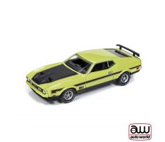 1/64 1972 Ford Mustang Mach 1 žltá/čierne pruhy (AUTO WORLD)