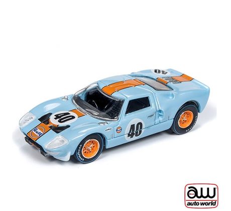 1/64 1965 Ford GT40 Gulf bledo modrá (AUTO WORLD)