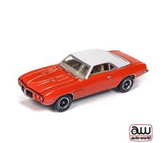1/64 1969 Pontiac Firebird, oranžová/biela strecha (AUTO WORLD)