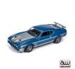 1/64 1972 Ford Mustang Mach 1 modrá/strieborné pruhy (AUTO WORLD)