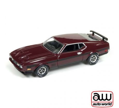 1/64 1972 Ford Mustang Mach 1, bordová (AUTO WORLD)
