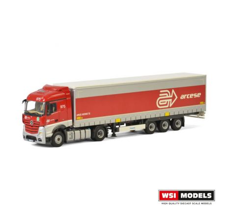 1/50 MERCEDES BENZ ACTROS MP4 STREAM SPACE 4x2 CURTAINSIDE / TAUTLINER TRAILER - 3 AXLE