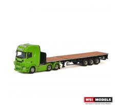 1/50 SCANIA S HIGHLINE CS20H 6X2 TAG AXLE FLAT BED TRAILER; Bring