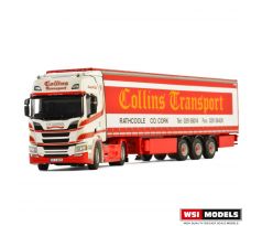 1/50 SCANIA R HIGHLINE CR20H CURTAINSIDE TRAILER; Collins Transport