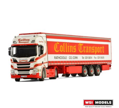 1/50 SCANIA R HIGHLINE CR20H CURTAINSIDE TRAILER; Collins Transport