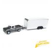 1/64 1965 Chevrolet Stepside (Dark Silver) w/Enclosed Car Trailer