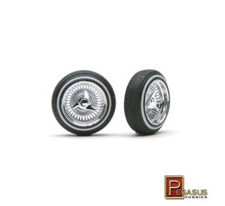 1/24 "D" Rims W/Tires Chrome