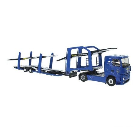 1/43 MERCEDES BENZ ACTROS 2 1848 TRUCK CAR TRANSPORTER, BLUE