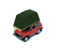 1/43 1981 Lada Niva with roof tent, red