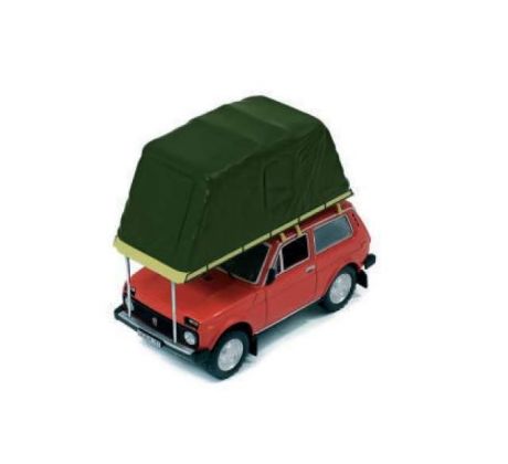 1/43 1981 Lada Niva with roof tent, red